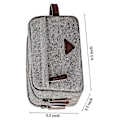 Miniatyrbillede 2 af 5: Mænds Rejsetoilettaske Med Dobbelt Rum Canvas Læder Kosmetik Makeup Organizer Barber Dopp Kits - Grå