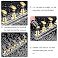 Miniatyrbild 3 av 5: Akryl Nageldisplayställ Nagelhuvudövning För Falska Nagelhuvud Manikyrverktyg (2 Set Roséguld Och Guld)