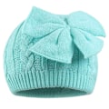 Miniatyrbillede 1 af 5: Tykke Strikket Huer Med Iøjnefaldende Sløjfe Vinterhue Balaclava Beanie Hat Green