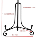 Miniatyrbillede 2 af 5: 2 Pak Iron Display Stativ, Sort Jern Staffeli Plade Display Fotoholder Stativ, Viser Billedrammer, Dekorative Tallerkener, Tablets Og Kunst 4 Tommer 4 inch