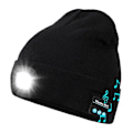 Miniatyrbillede 1 af 5: Bluetooth-kompatibel LED Vinterstrikket Beanie Hat Party Udendørs Belysning Kasketter Black
