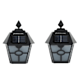 Miniatyrbilde 1 av 3: 2 stk Solcelled Utendørslamper, Lysføler Automatisk På/Av Svart Varmt Hvit
