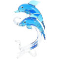 Miniatyrbillede 1 af 3: Elegant Krystal Glas Delfin Pynt Stue Bord Dekoration Samleobjekt Gave-liuyue