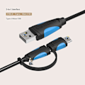 Miniatyrbilde 2 av 5: Vention A60 Micro USB 2.0 til Type-C Data Synkroniseringskabeladapter