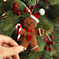 Miniatyrbillede 4 af 5: 3 stk. Nye Dekoration Peberkagemand Plushies Dukke Vedhæng Plys Legetøj Træ Tilbehør Vedhæng Men 3pcs