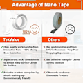 Miniatyrbilde 5 av 5: 3 stk Nano Dobbeltsidig Tape Heavy Duty, Transparent Gjenbrukbar Nano Limtape
