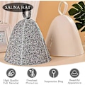 Miniatyrbillede 2 af 5: Saunahat, 2 stk. Filt Saunahat, Saunahat til Mænd og Kvinder, Sauna Tilbehør Filt Hætte Sauna Hætte Brusebad Hætte til Sauna Bad Gray and White