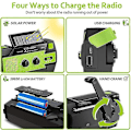 Miniatyrbild 2 av 5: Solcellsdriven Handvev Radio AM-FM-WB med 4000mAh Powerbank