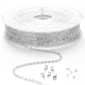 Pikkukuva 4 / 5: Link-ketju Kelo Bulk 4mm Hyppyrenkailla ja Hummerilukkoilla Käsityö DIY Kaulakoru Korujen Valmistukseen S