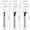 Miniatyrbillede 2 af 5: T-spor Fræser, T-spor Fræser Bits, 3 stk. (8/9,5/12,7 mm) Skaftfræser med Bladfræser