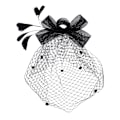 Miniatyrbilde 5 av 5: Sløyfebånd Fascinatorhatt Fjær Slør Mesh Hodebånd Og Korte Blonderhansker Blomsterblonderhansker