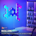Miniatyrbillede 2 af 5: LED Hexagon Lys RGB Bluetooth Indendørs Vægslampe App Kontrol