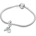 Miniatyrbild 5 av 5: Dangle-berlock i silver med regnbåge för Lmell-armband för kvinnor