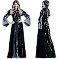 Miniatyrbillede 2 af 5: Middelalderlig Renæssance Hættekappe Kvinder Uhyggelig Fancy Up Kostume 2XL