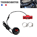 Miniatyrbillede 3 af 5: Universal Motorcykel LED Digital Termometer Vandtemperatur Måler Red 22mm connector