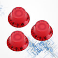 Miniatyrbild 4 av 4: 3-pack Runda Gitarrknappar Volym Tonkontrollknappar Rotationsknappar Epiphone-stil Elektrisk Gitarrdelar Ersättning Gd38 (röd)