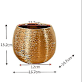 Miniatyrbilde 2 av 5: Gyllen Moderne Minimalistisk Keramisk Rund Vase For Innendørs Og Utendørs Dekorative Sukkulenter
