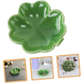 Miniatyrbillede 7 af 8: 2 stk. Keramisk pyntebakke Grøn Shamrock Ring Skål Smykke Display Plade til Boligindretning