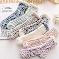 Miniatyrbild 5 av 5: Vintervarma Sockor 6 Par Fluffiga Toffelsockor Kvinnor