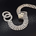 Miniatyrbillede 5 af 5: Krystal Talje Kæde Til Kvinder Rhinestone Kæde Bælter O-ring Kæde Gave Guld