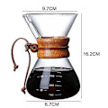 Miniatyrbild 2 av 3: 400 ml Häll över Kaffebryggare Återanvändbart Filter Trähylsa