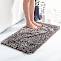 Miniatyrbillede 3 af 5: Badeværelsesmåtte Antislip Bademåtte Til Badeværelse Vandabsorberende Blød Mikrofiber Lusket Bademåtte Pink 40*60CM