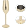 Miniatyrbilde 4 av 4: Champagnefløyte i rustfritt stål, gjenbrukbar vinglass, bryllupsgave, jubileum (gull)