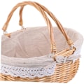 Miniatyrbilde 8 av 8: Rattan Vevd Oppbevaringskurv Piknikkurv Liner Håndlaget Frukt Oppbevaringskurv for Hjemmeinnredning