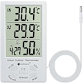 Miniatyrbillede 1 af 5: Thermohygrometer LCD Digital Termometer Hygrometer Indendørs og Udendørs Thermohygrometer