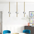 Miniatyrbilde 1 av 5: 20cm LED-pendellampe, enkelt design, krystall, kobber, messing, nordisk