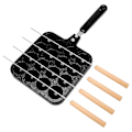 Miniatyrbilde 1 av 5: 16 Huller Aluminium Takoyaki Maker Grillpan Blekksprutkule Plate Hjemmekoking Baking Former Mold Baktray