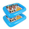 Miniatyrbild 1 av 2: Hemoton 2-pack 30 x 22,4 tum Uppblåsbar Pool Serveringsbar Dryckssallad Buffé Kylbricka för Strand BBQ Picknick Poolparty (blå)