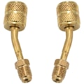 Miniatyrbillede 1 af 5: R410a Adapter 5/16 Tommer SAE Hun-Hurtigkoblinger Til 1/4 Tommer SAE Han-Flare, 2 Stk 45 Graders Vinkel (forvirrende)-yuhao