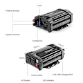 Miniatyrbillede 5 af 5: P500c 500W Bilstrømsomformer DC12V AC110V Solcellelader