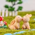 Miniatyrbilde 2 av 3: Mini Kaninfigurer Påskehare Dekorasjon Mikro Landskap Dekor