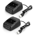 Miniatyrbillede 1 af 5: Bil USB Batterilader til Walkie Talkie Sort 2 stk
