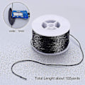 Miniatyrbillede 2 af 5: 100 Yards Rund Nylon Perletråd Snøre 1mm - Sort