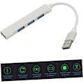 Miniatyrbild 8 av 8: USB-hubb 4 Portar USB Förlängningssplitter Aluminiumlegering Datahubb USB3.0 Datoradapter Överbelastningsspänningsskydd