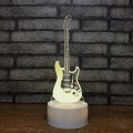 Miniatyrbillede 1 af 5: 3D Illusion Lampe Elektrisk Guitar Dekoration Natlys 7 Farver