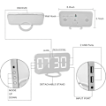 Miniatyrbillede 3 af 4: Ny, velegnet digital vækkeur, spejloverflade LED elektroniske ure, med USB-oplader, snooze-model