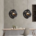 Miniatyrbillede 3 af 5: LED Hængende Lampe Nordisk Retro Sort Hvid Wabi-sabi