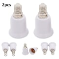 Miniatyrbillede 3 af 5: 120 Lysbase LED Lampeholder E14 Til E27 Adapter E14-e27 Sokkelbase (Hvid) (2 stk)