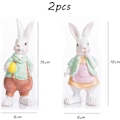 Miniatyrbilde 2 av 5: 2 Stykker Kaninpynt Figurer, Kaninfigur, Harpiks Påskekanin Borddekorasjoner Pynt