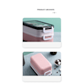 Miniatyrbillede 3 af 4: Pink Lunch Box Bento Box Dobbelt til Studerende og Kontoransatte