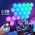 Pikkukuva 1 / 5: LED-kuusiokulmainen valo RGB Bluetooth sisäseinäsovelluksen ohjauksella