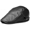 Miniatyrbild 1 av 5: Läder Flat Cap Herrar Newsboy Justerbar Beret Ivy