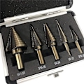 Miniatyrbild 5 av 5: 5 st HSS Stegborr Bits Kon Pagoda Borr Center Punch Hex