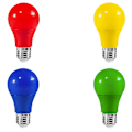 Miniatyrbillede 1 af 5: Sæt med 8 Farvede LED Pærer, LED E27 9 W, Plastik, Til Julepynt