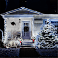 Miniatyrbilde 1 av 5: LED-lysstreng Utendørs Julelys 20m 200 LEDer Fjernkontroll