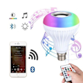 Miniatyrbild 1 av 5: Bluetooth Ljuslampa Högtalare 12w Smart LED E27 E26 B22